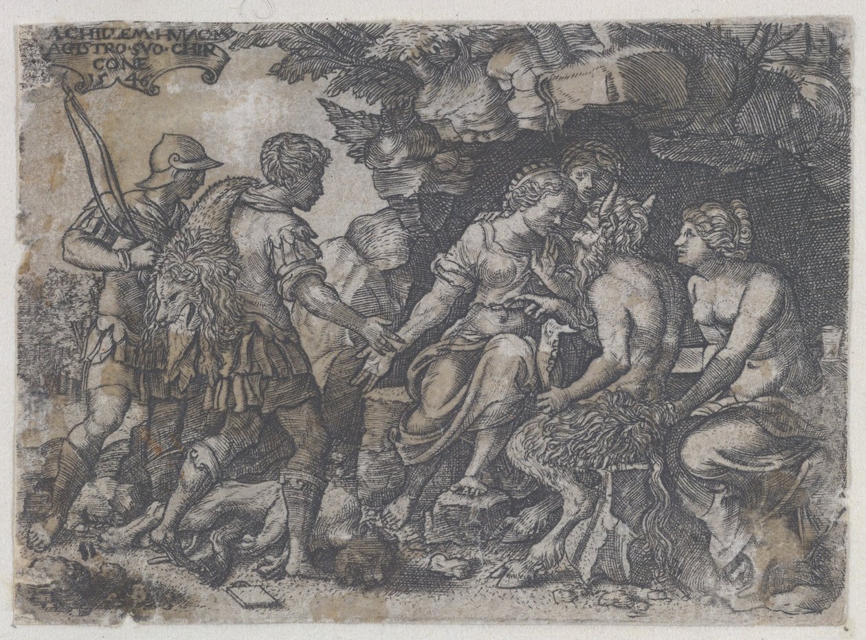 Thetis and Chironの逆コピー、1546年。 作： 不明