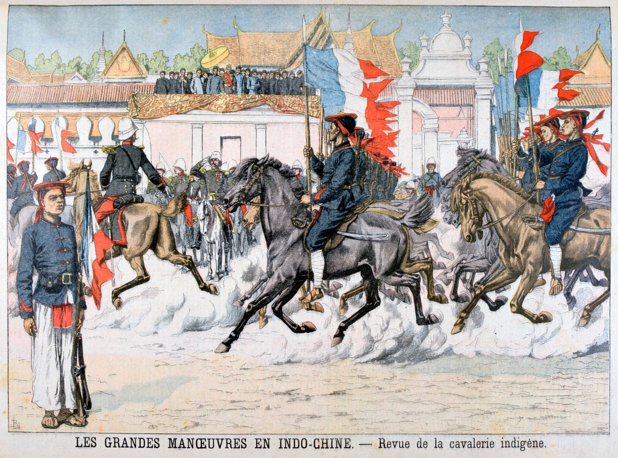 先住民の騎兵、フランス領インドシナ、1903年のレビュー 作： 不明