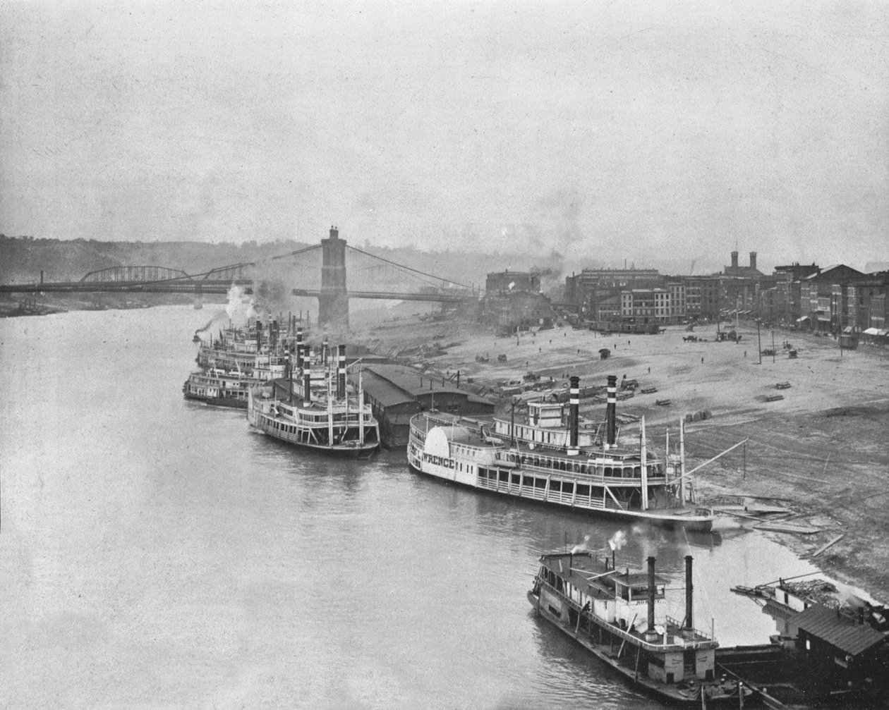 リバーフロント、シンシナティ、オハイオ、米国、c1900。 作： 不明