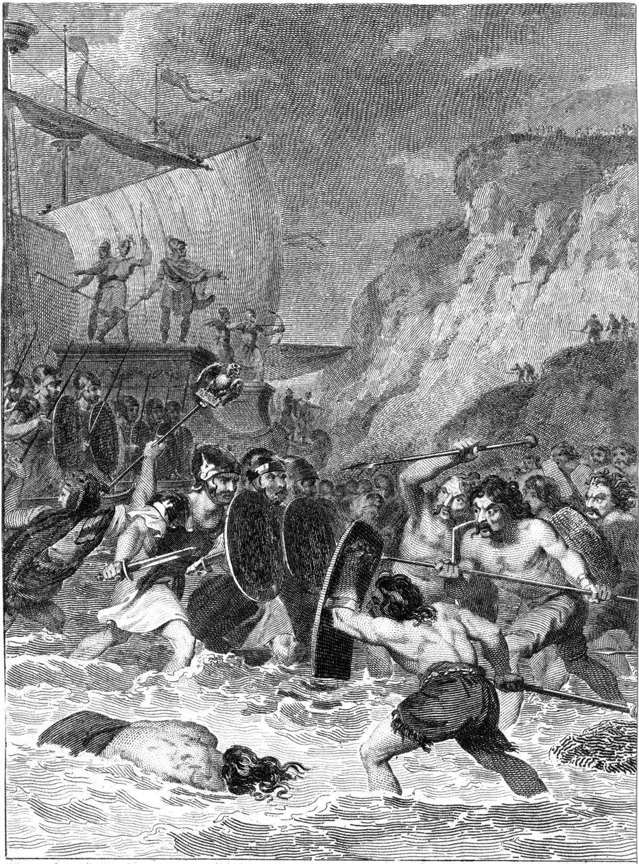 イギリスのローマ侵略、紀元前55〜54年、紀元前1820年 作： 不明