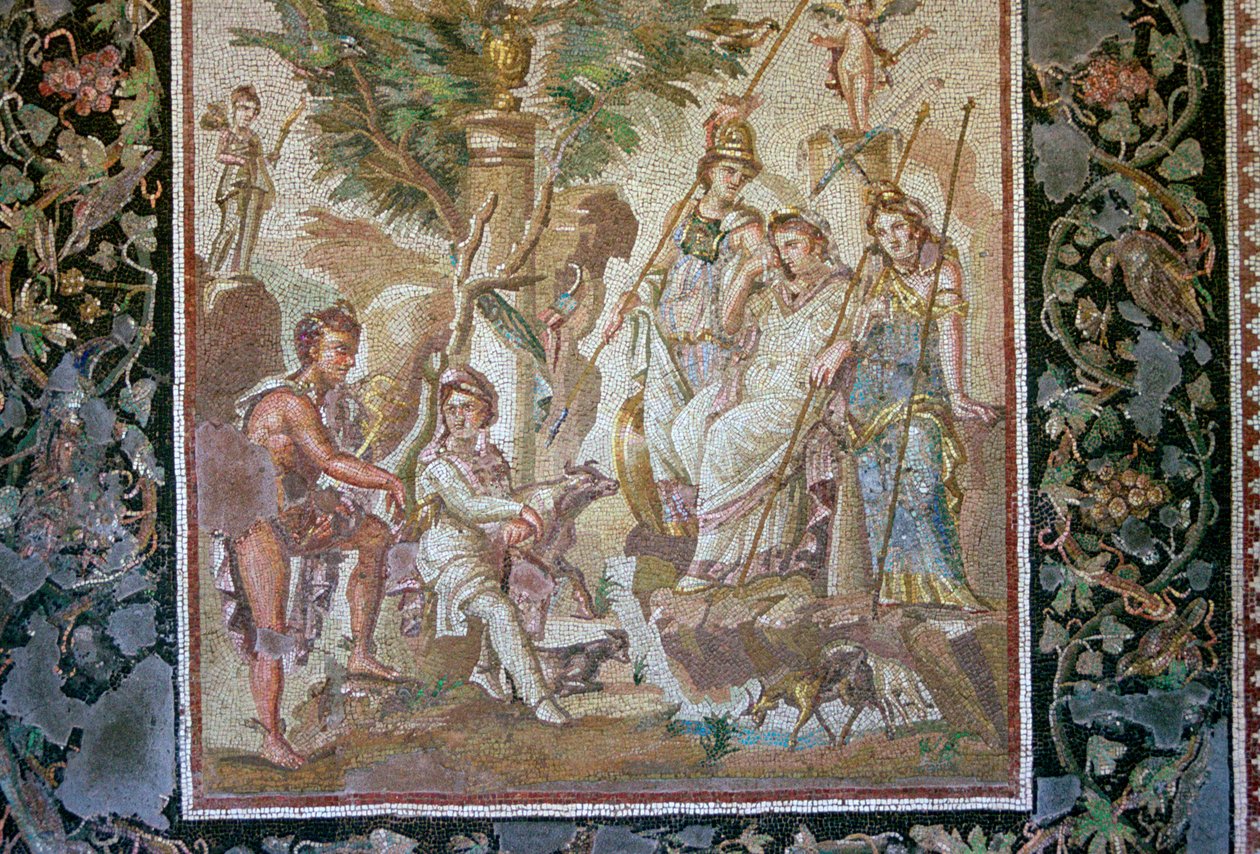 パリの審判のローマ時代のモザイク 作： 不明