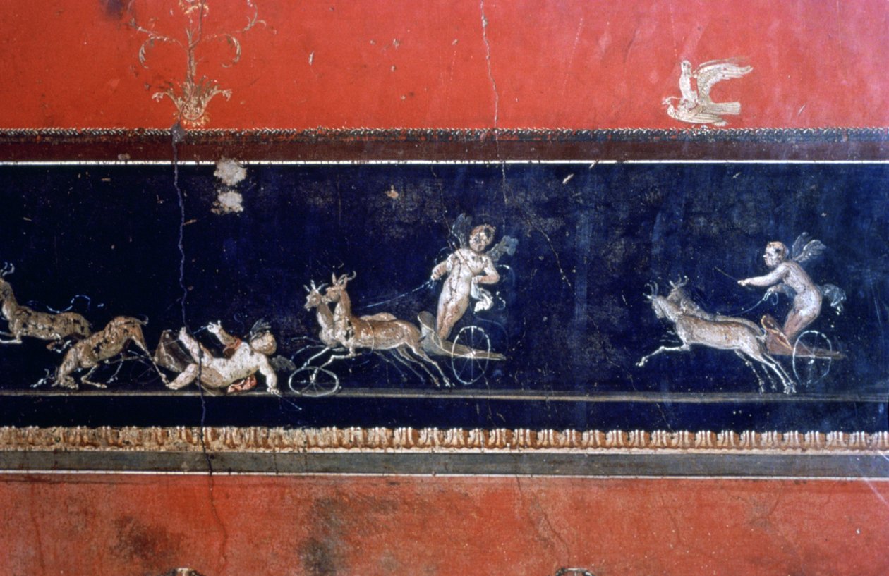 ローマの壁画、ヴェッティの家、ポンペイ、イタリア 作： 不明