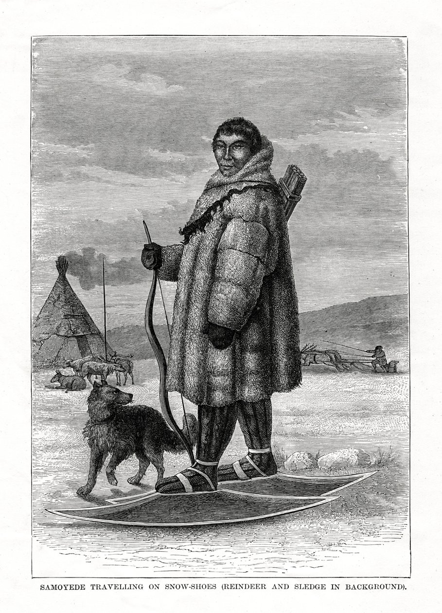 サモエデ旅行、スノーシュー、ロシア、1877 作： 不明