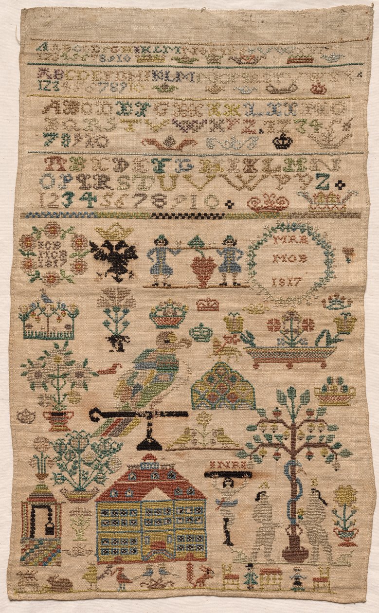 サンプラーフラグメント、1817年。 作： 不明