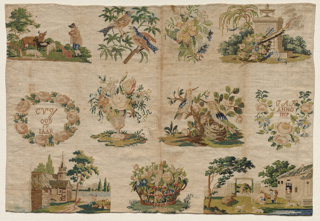 サンプラーフラグメント、1819年。 作： 不明
