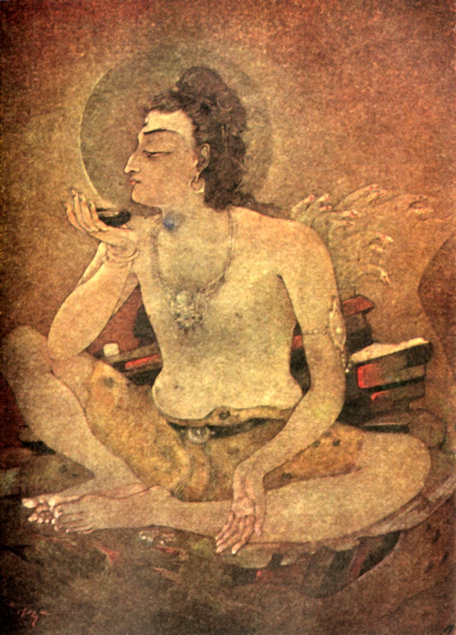 「世界の毒を飲むシヴァ」、1920年。 作： 不明