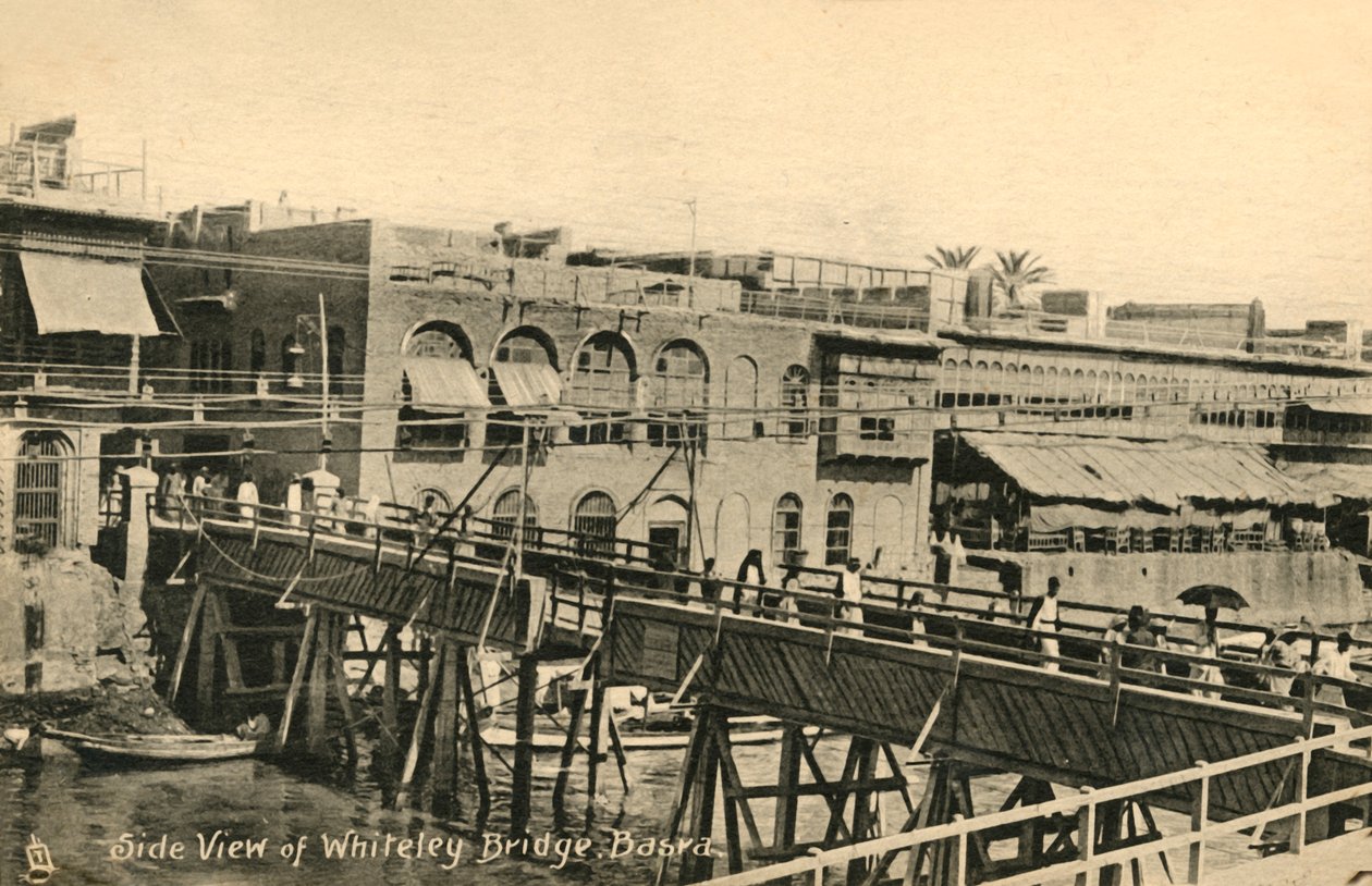 ホワイトリー橋、バスラ、c1918-c1939の側面図。 作： 不明