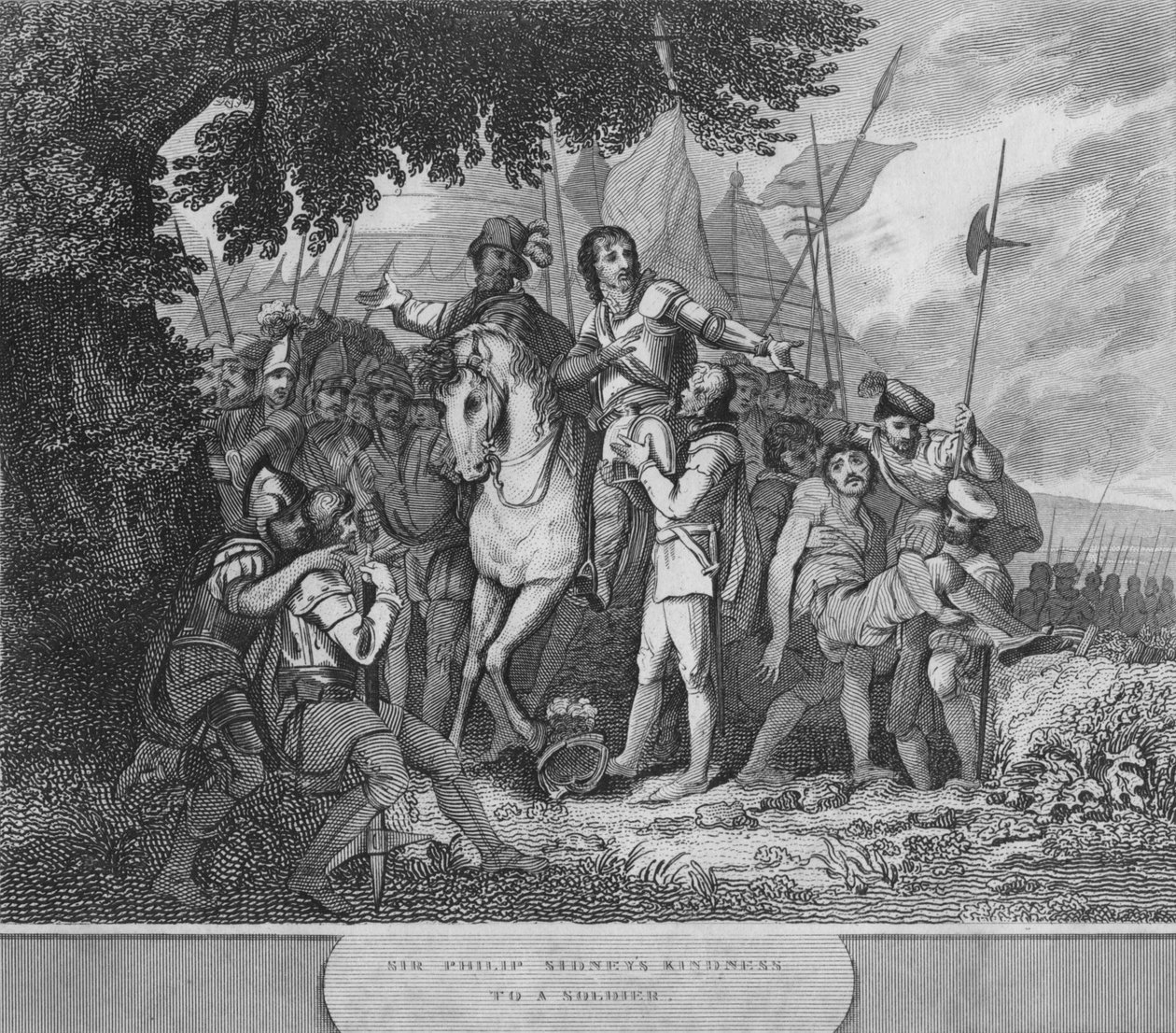 サーフィリップシドニーの兵士に対する優しさ、1815年 作： 不明