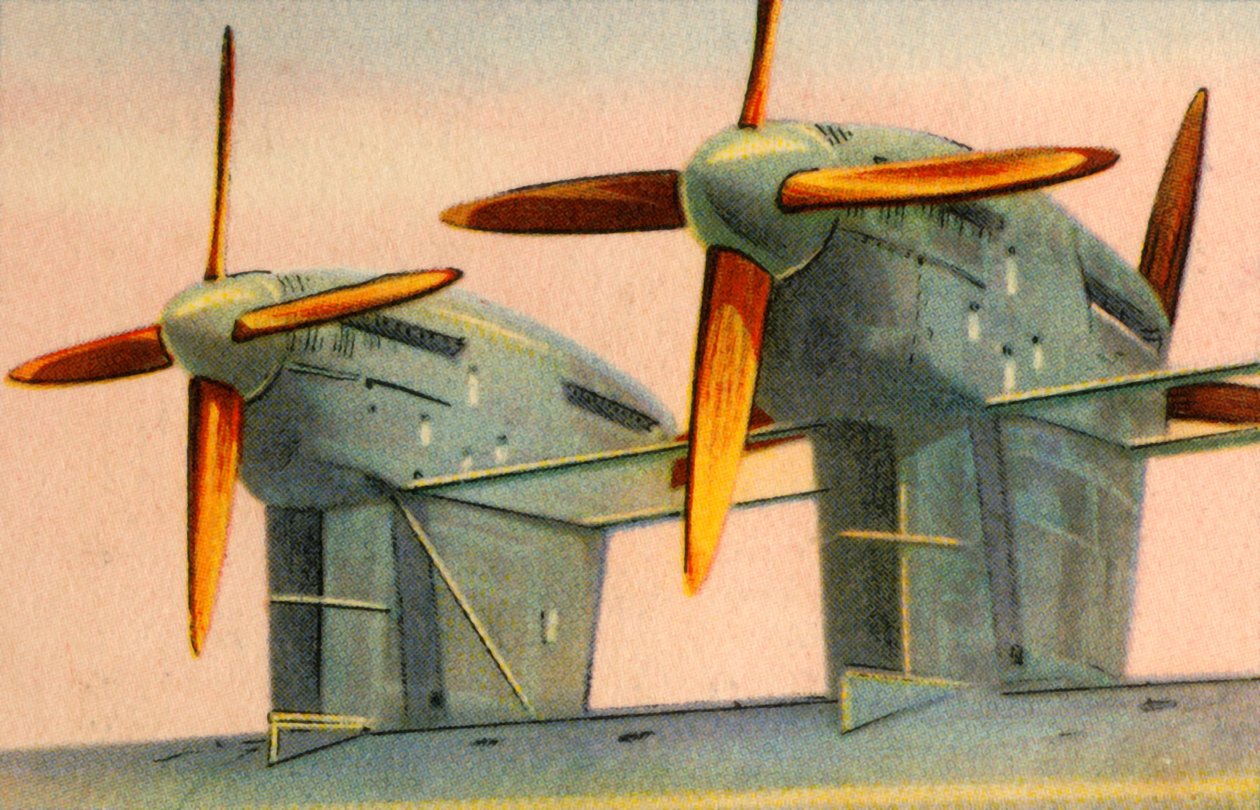 小径木製航空機プロペラ、1932年。 作： 不明