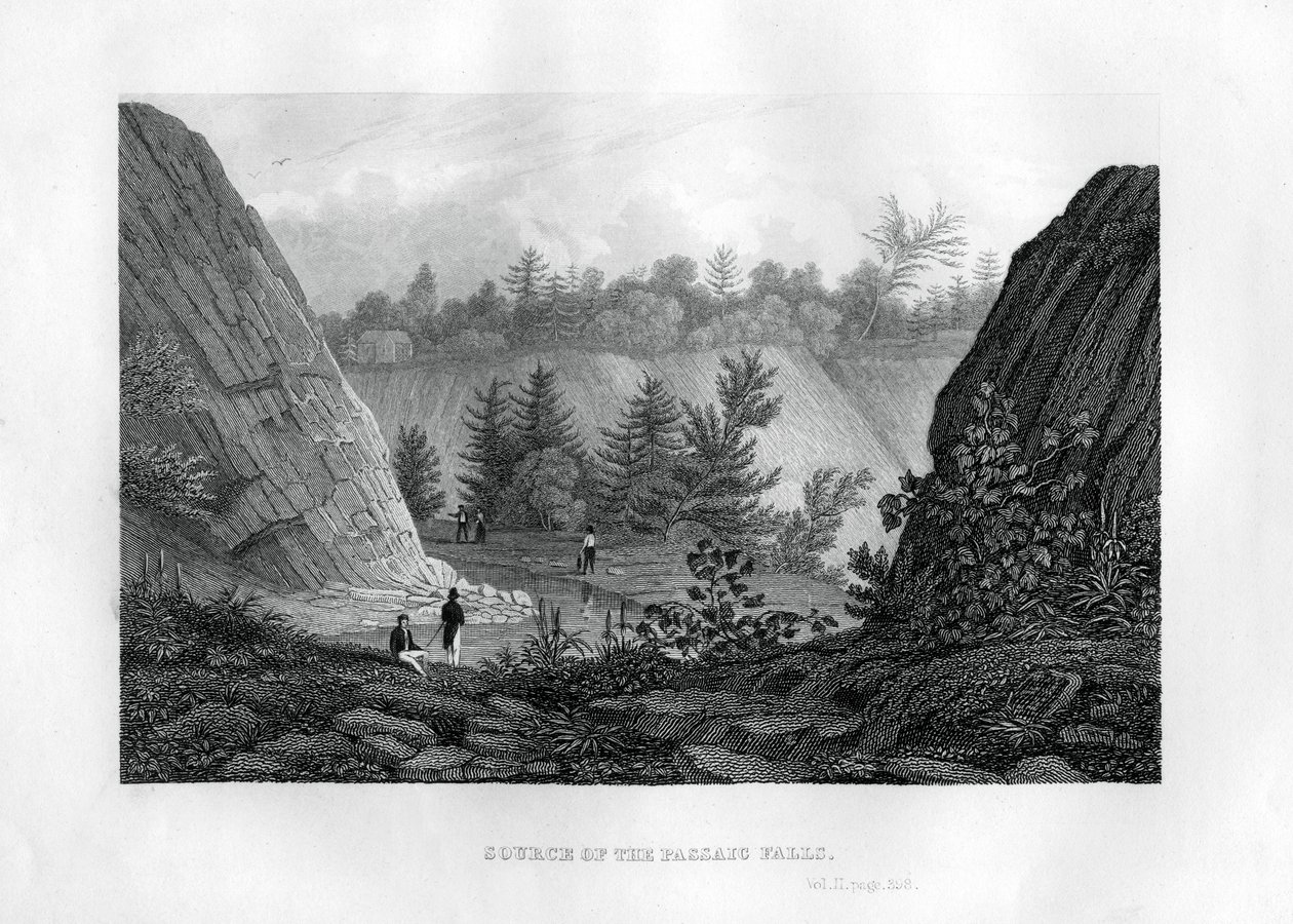 1855年、ニュージャージー州のパサイック滝の源 作： 不明