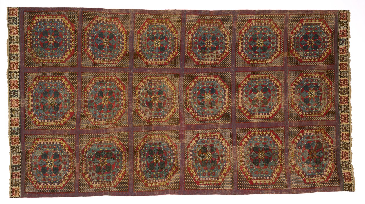 トルコ柄のスペイン絨毯、c。 1450-1500。 作： 不明