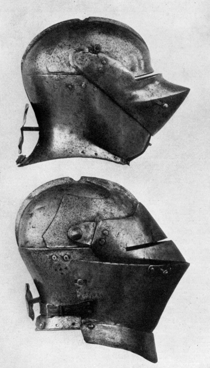 スペインとイタリアのヘルメット、15世紀、1929 作： 不明