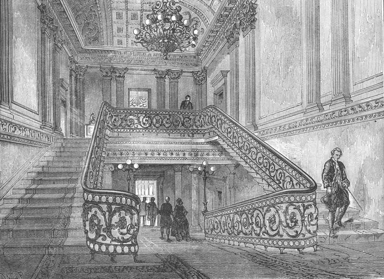 ノーサンバーランドハウスの階段、1897年 作： 不明