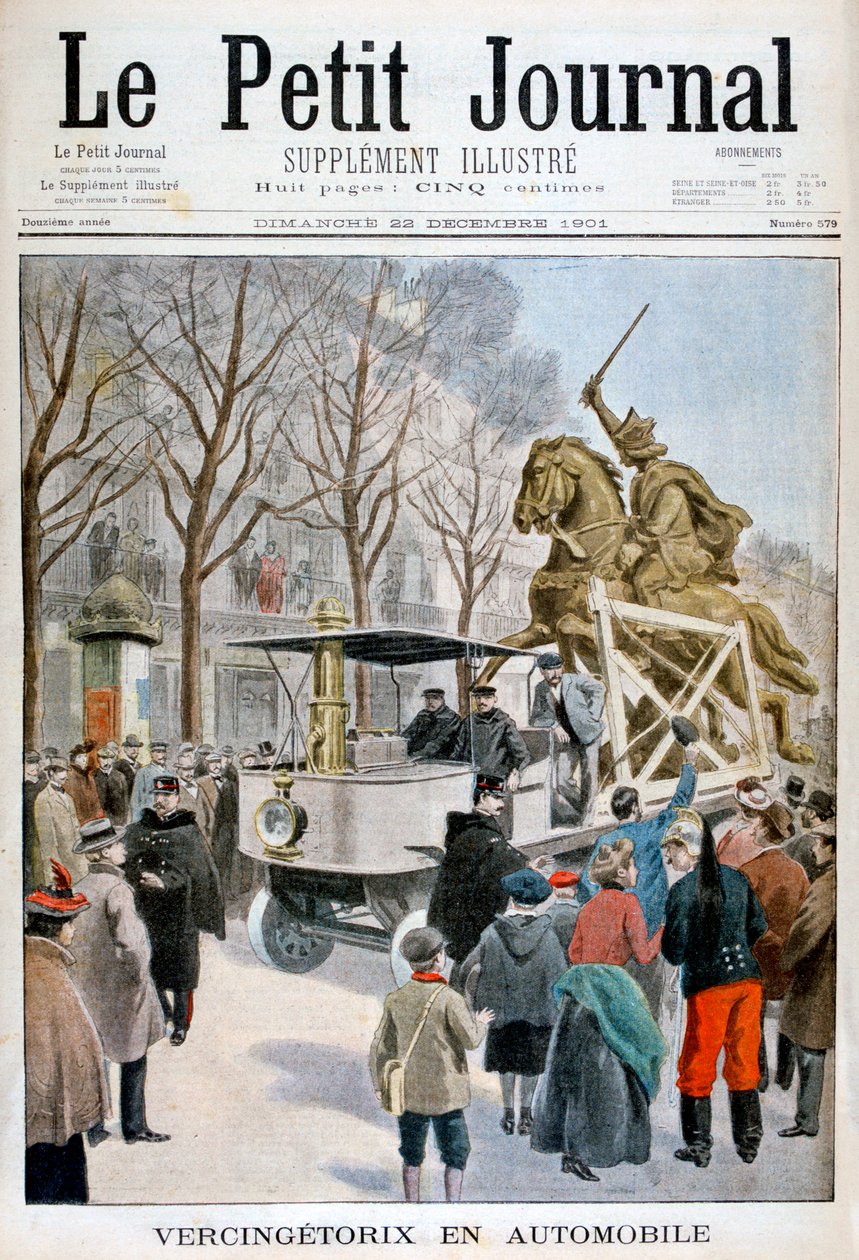 輸送中のVercingetorixの像、フランス1901 作： 不明