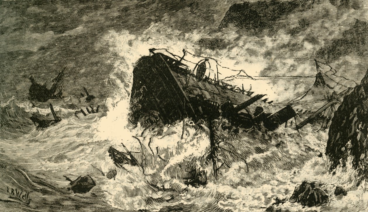 バラクラバ沖の嵐、1890年。 作： 不明