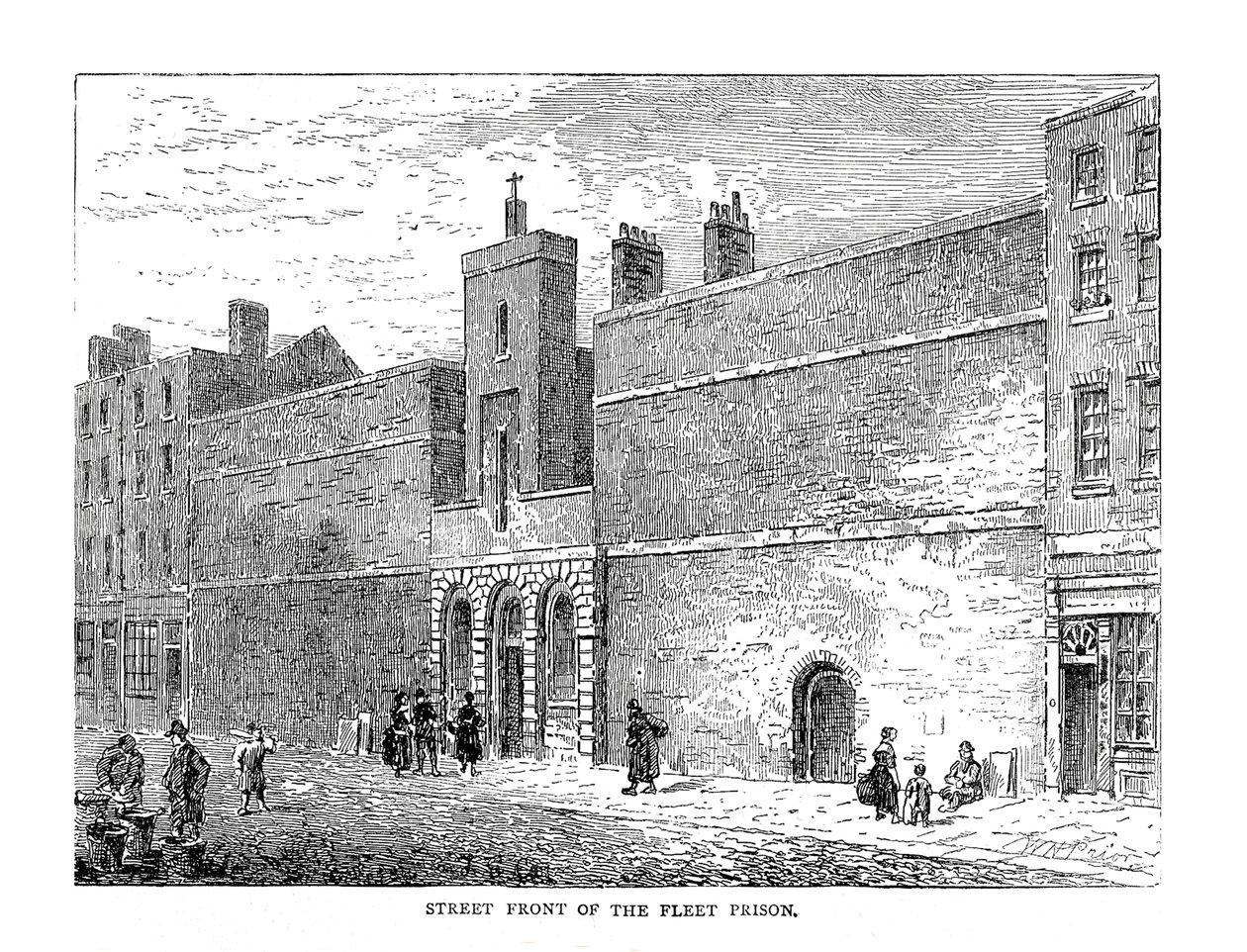 フリート刑務所のストリートフロント、1878 作： 不明