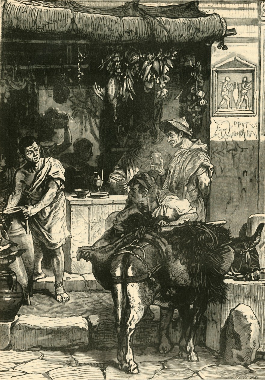 ポンペイのストリートシーン、1890年。 作： 不明