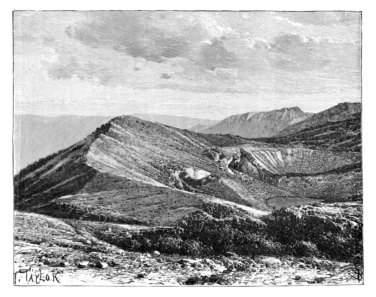 コスタリカのイラズ山の頂上、c1890 作： 不明