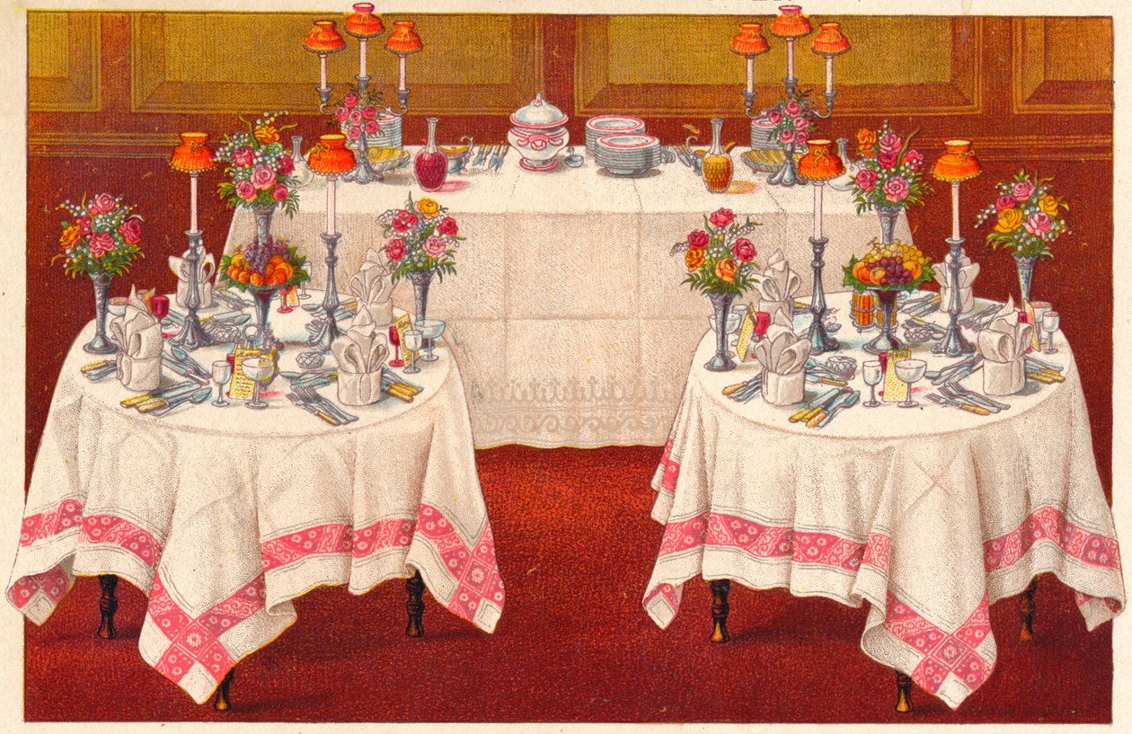 ビュッフェ付きの夕食用テーブル、c1907。 作： 不明