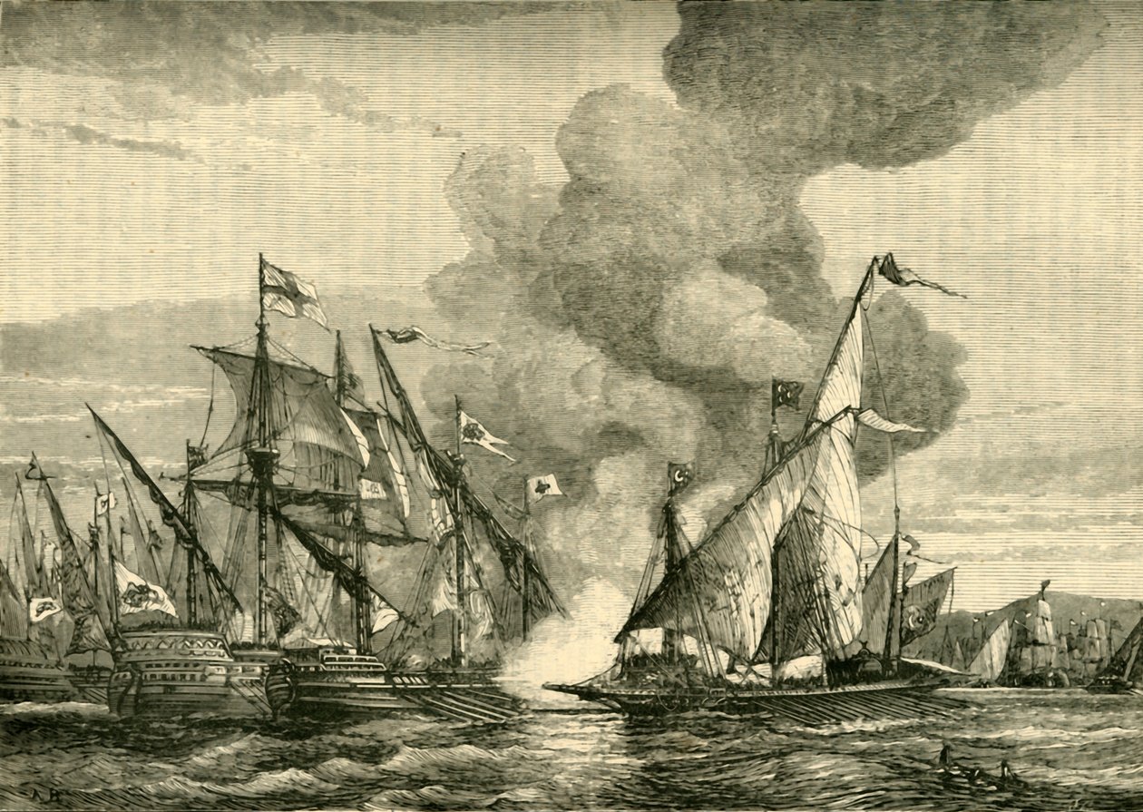 レパントの戦い、1571年、1890年。 作： 不明