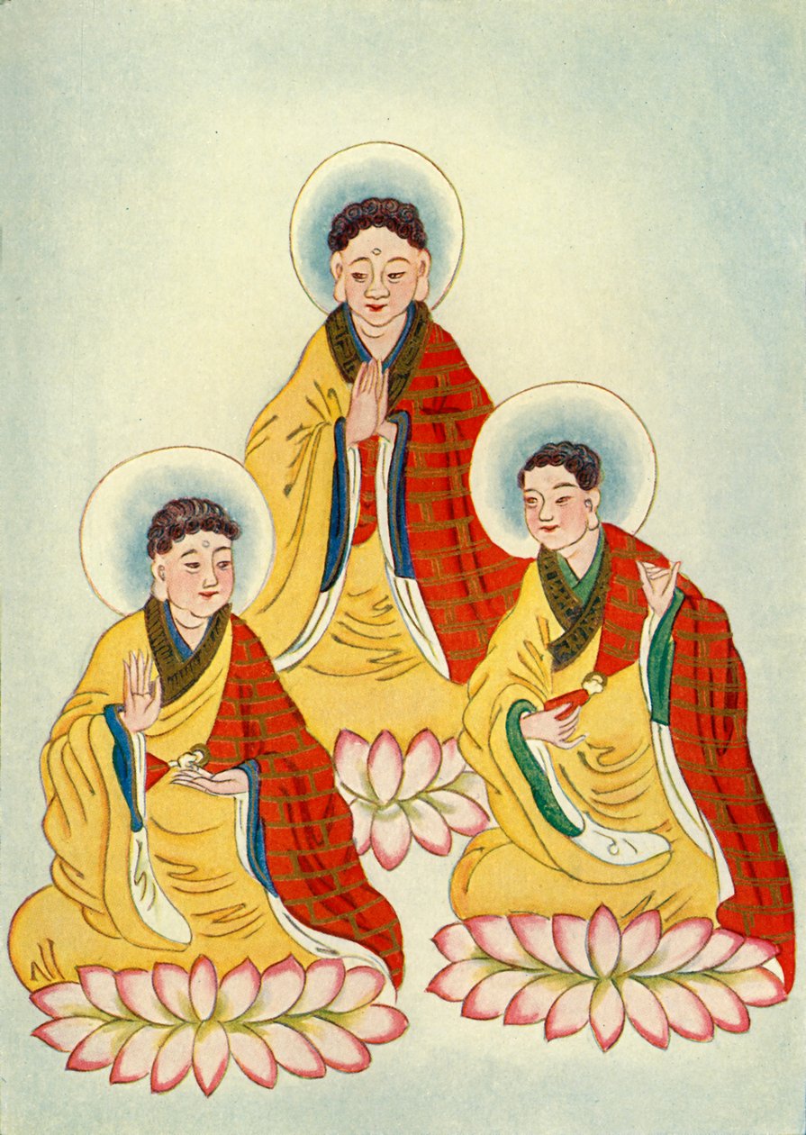 「仏教のトライアド」、1922年。 作： 不明