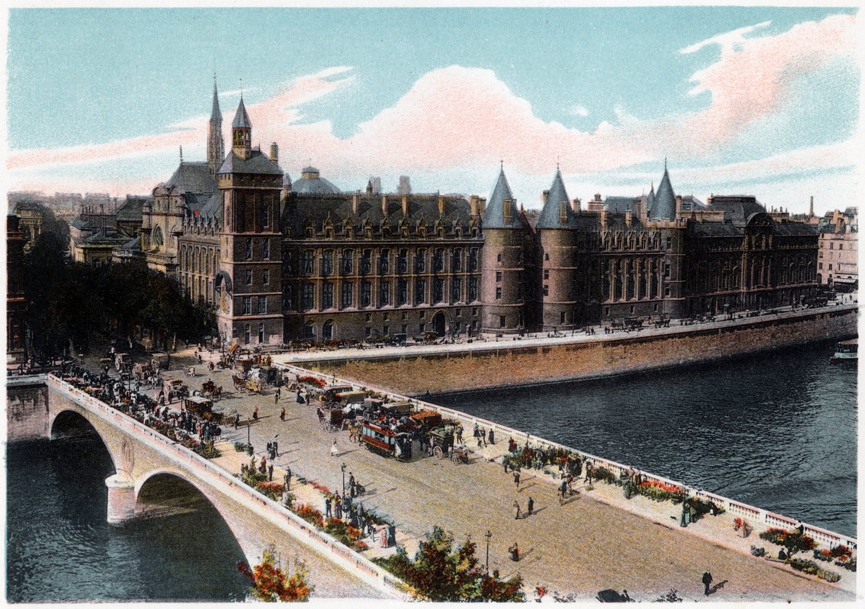 コンシェルジュリーとポンヌフ橋、パリ、c1900 作： 不明