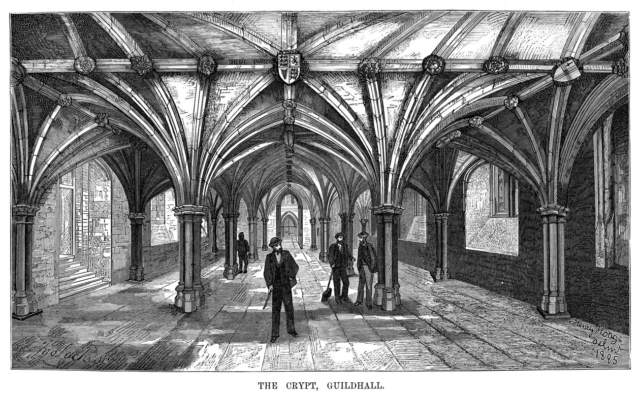 クリプト、ギルドホール、ロンドン市、1886 作： 不明