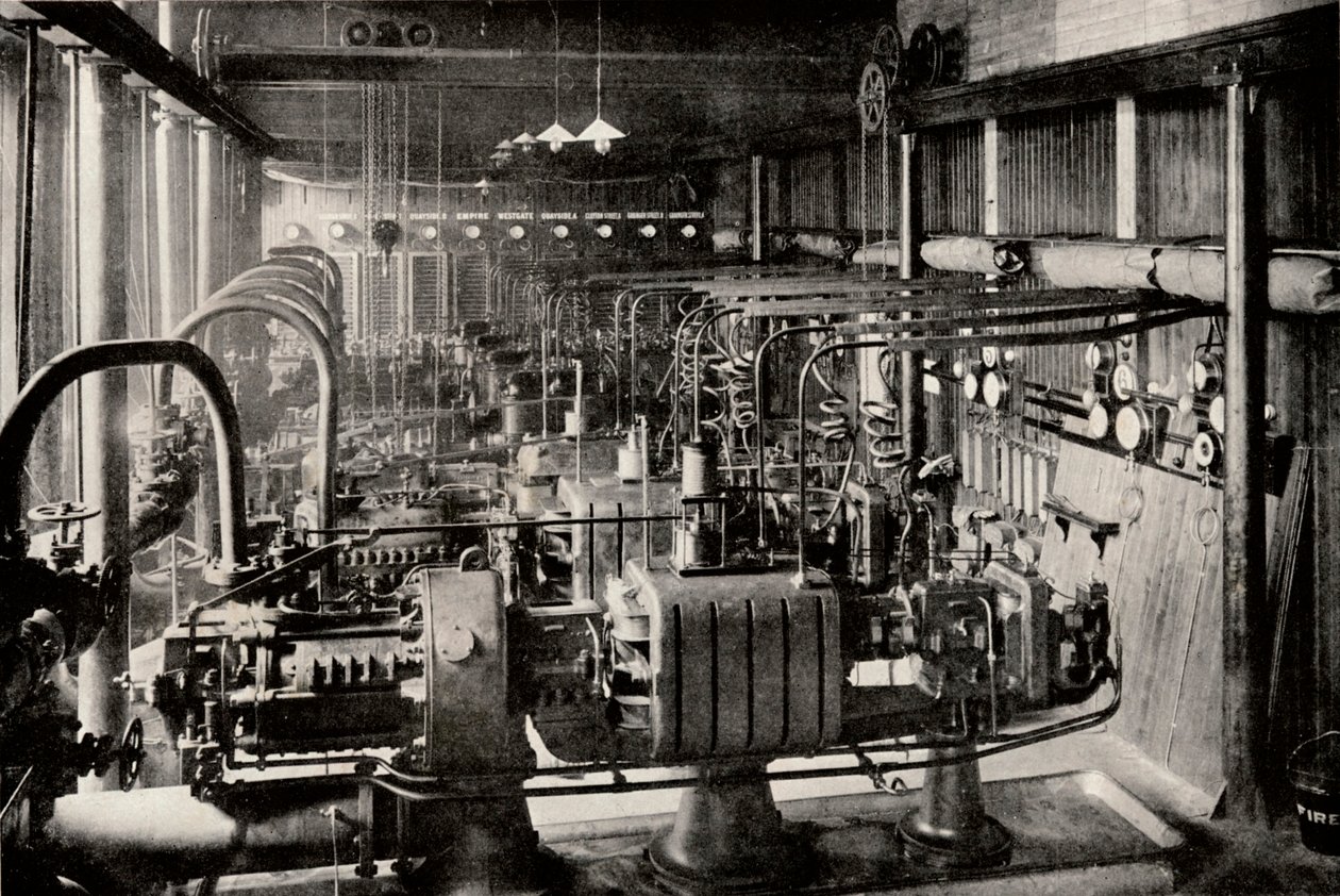 最初のパーソンズターボ電気発電所、c1916 作： 不明