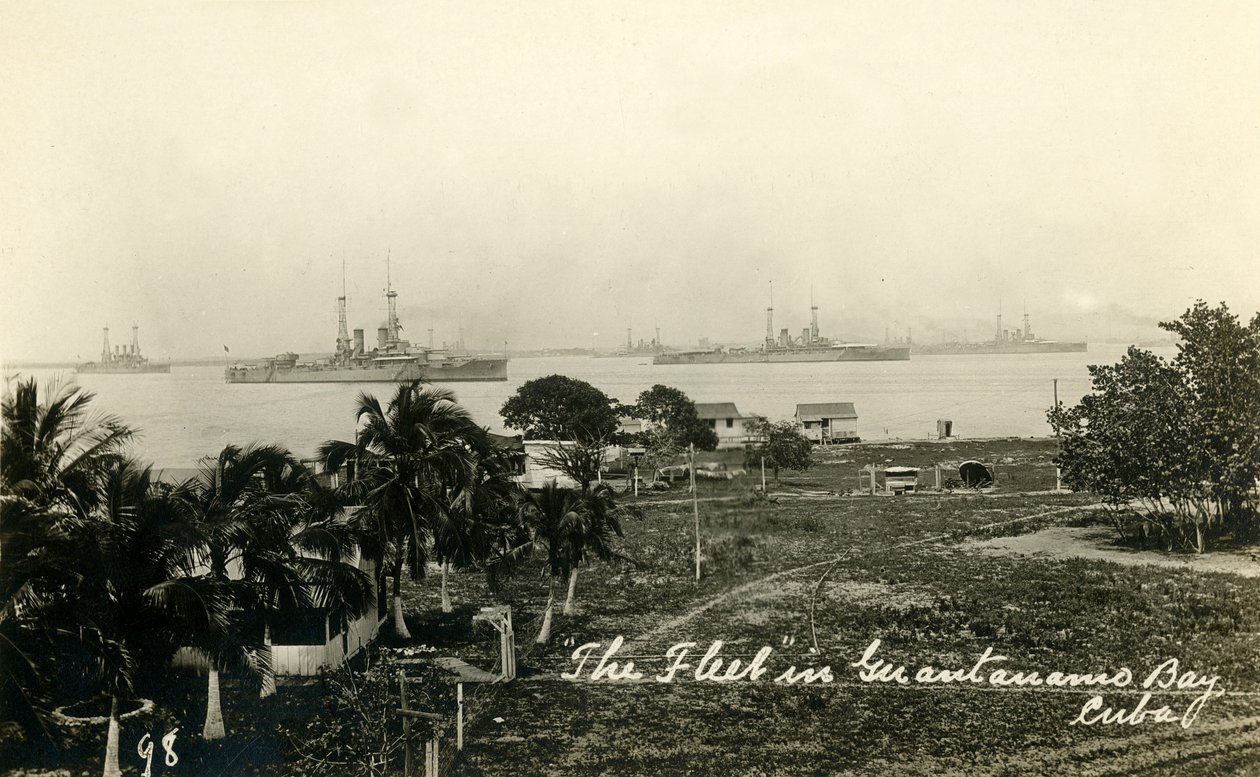 キューバ、グアンタナモ湾の艦隊、c1919。 作： 不明