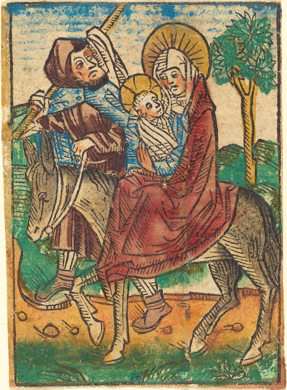 エジプトへの逃避、c。 1490年。 作： 不明