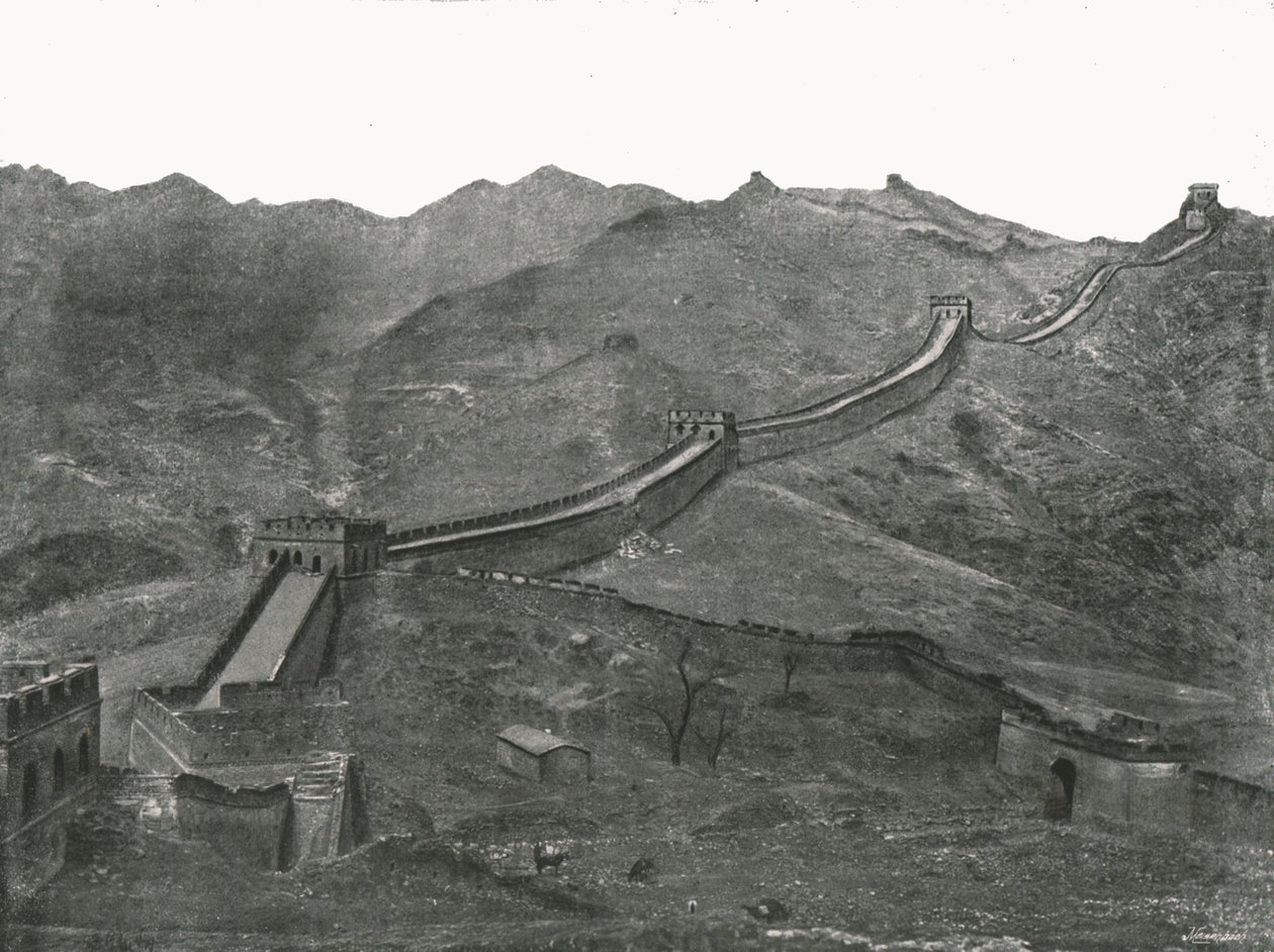 万里の長城、ペキン、中国、1895年。 作： 不明