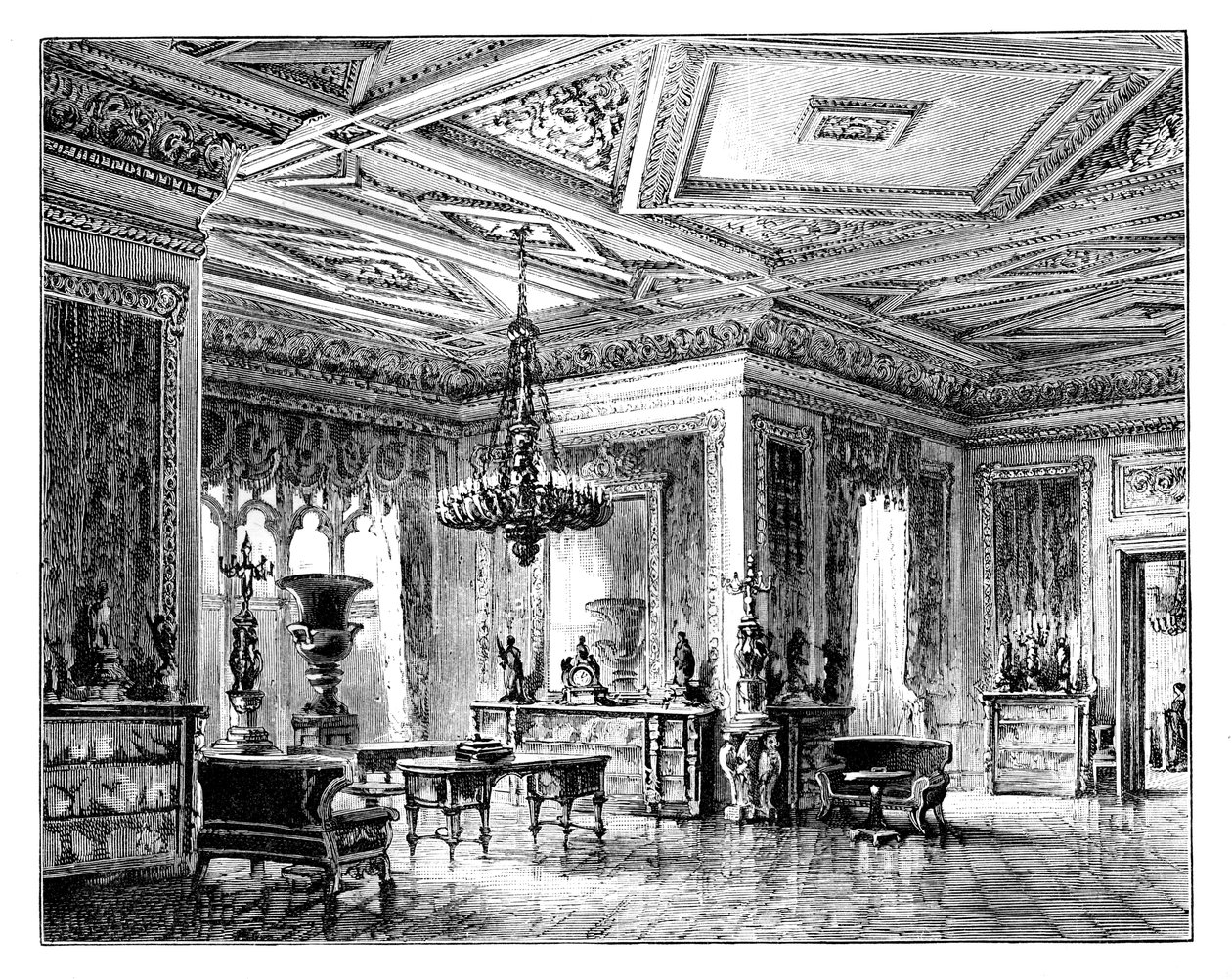 緑の応接室、ウィンザー城、c1888 作： 不明