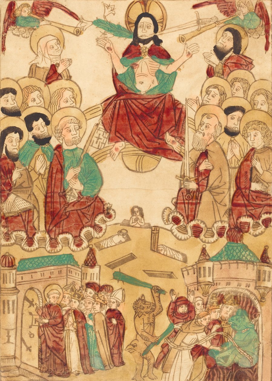 使徒たちとの最後の審判、c。 1460年。 作： 不明