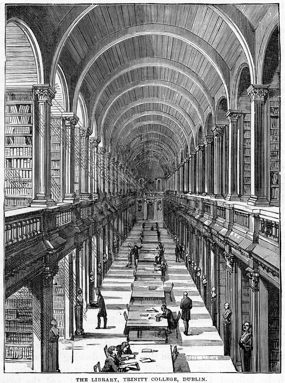 図書館、トリニティカレッジ、ダブリン、19世紀 作： 不明