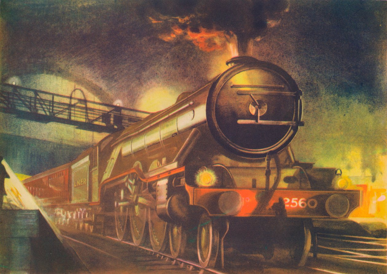 ナイトスコッツマン、LNER、キングスクロスを去る、1940 作： 不明