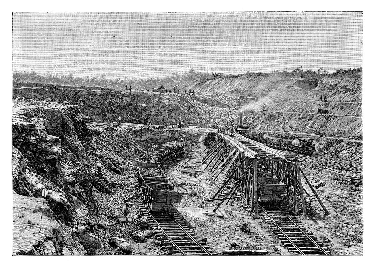 建設中のパナマ運河、c1890 作： 不明