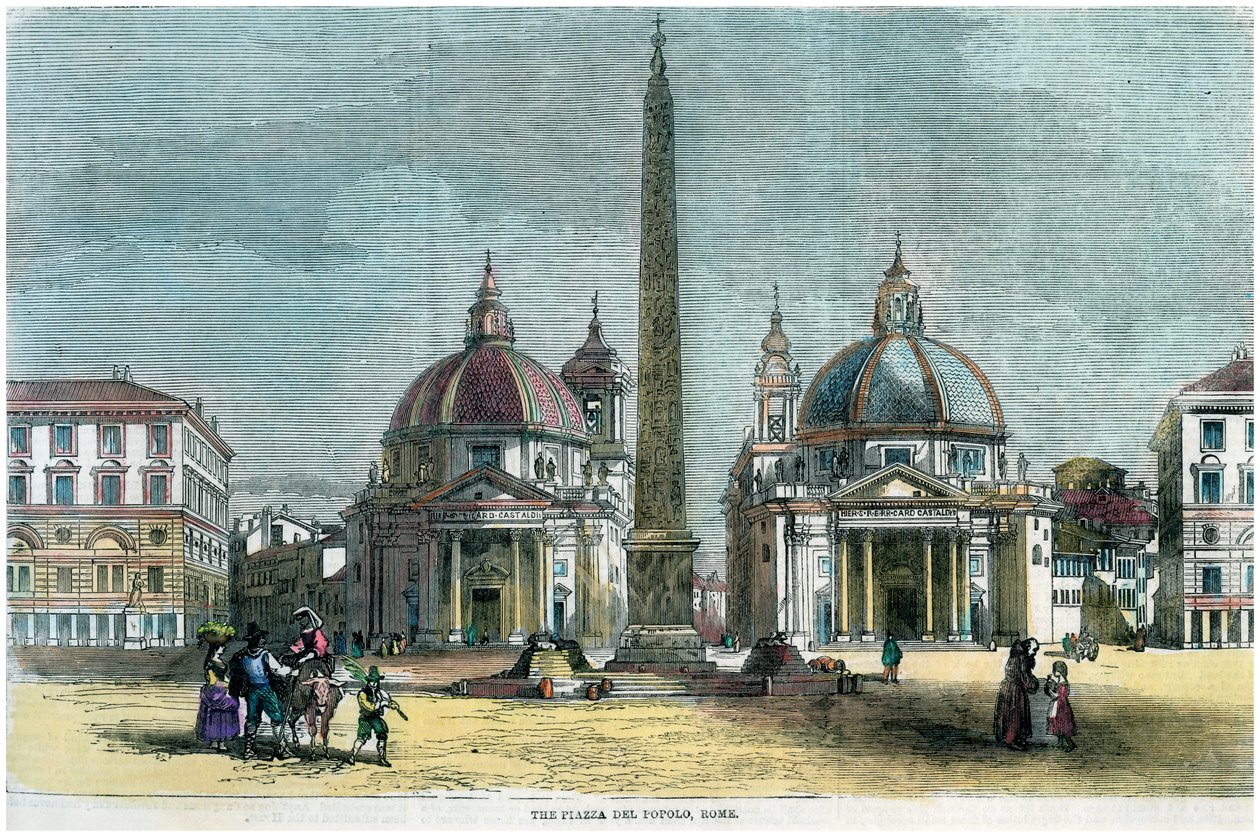 ポポロ広場、ローマ、イタリア、c1880 作： 不明
