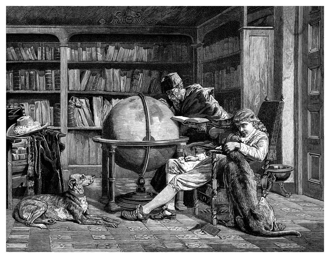 教授と彼の生徒、1882 作： 不明