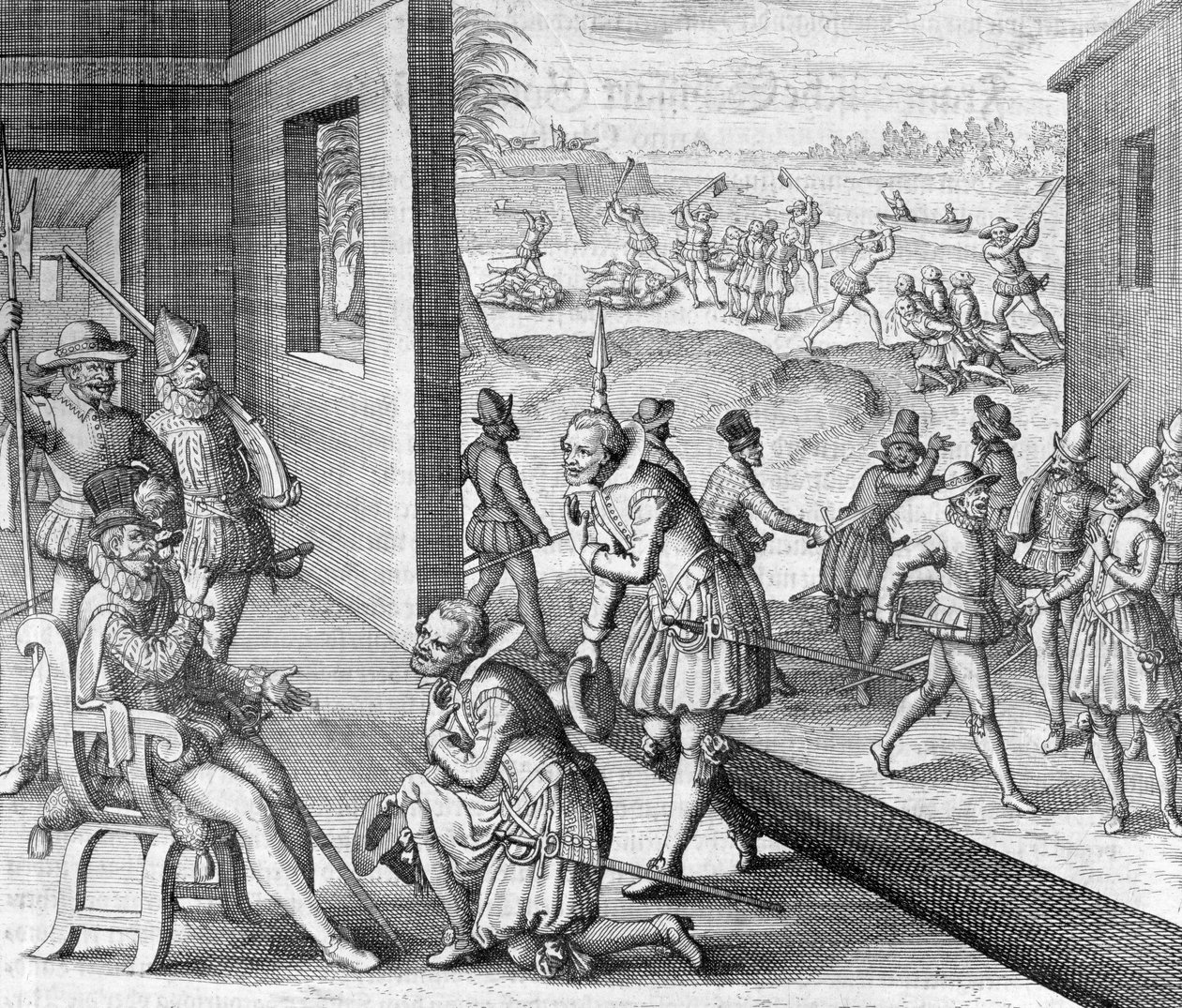 スペイン軍によるキャロライン砦の占領、1565～1631 年 作： 不明