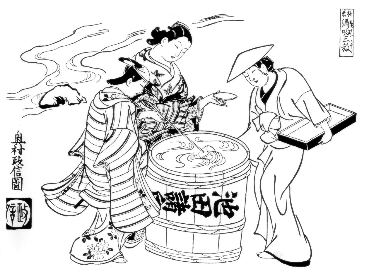 三酒の酒飲み、c1700 1886 作： 不明
