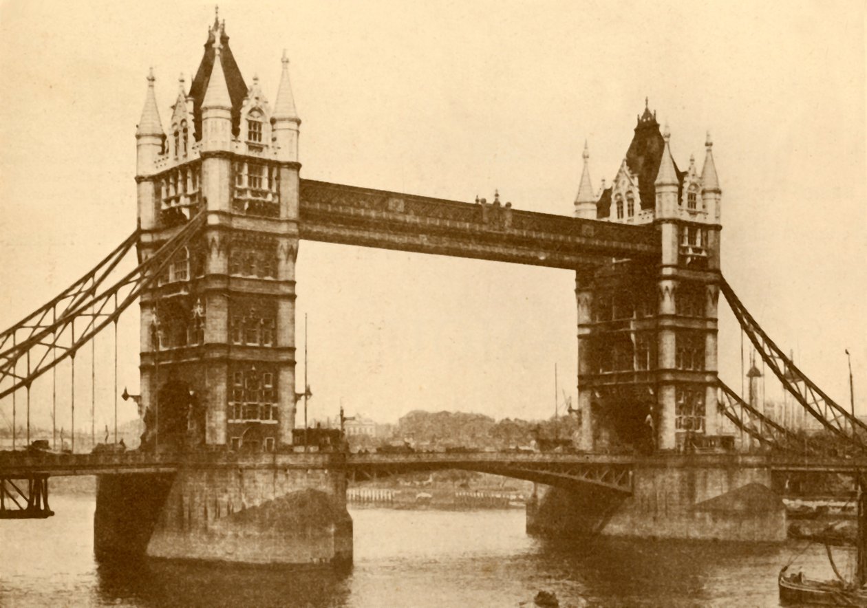 タワーブリッジ、ロンドン、c1930。 作： 不明