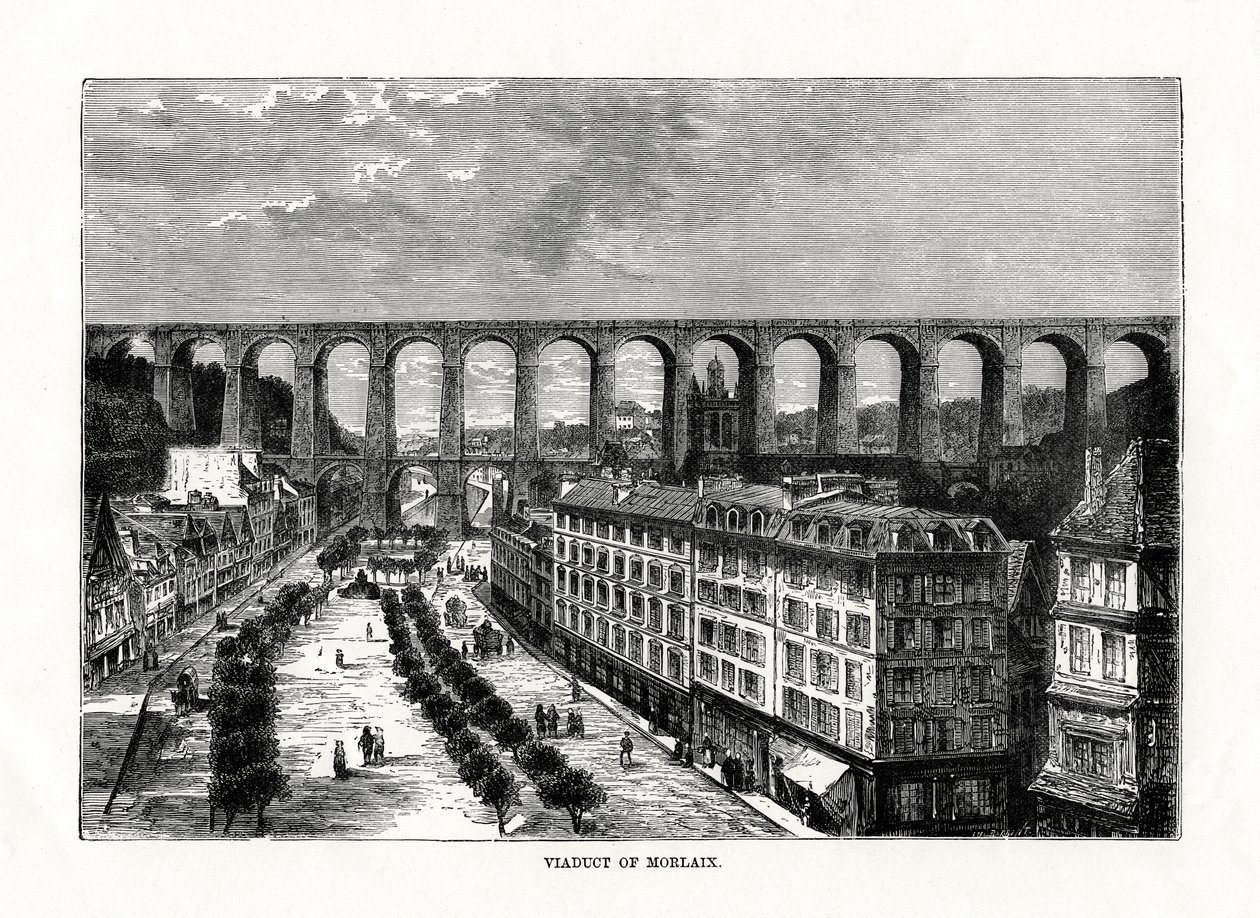 1879年フランス、モルレーの高架橋 作： 不明
