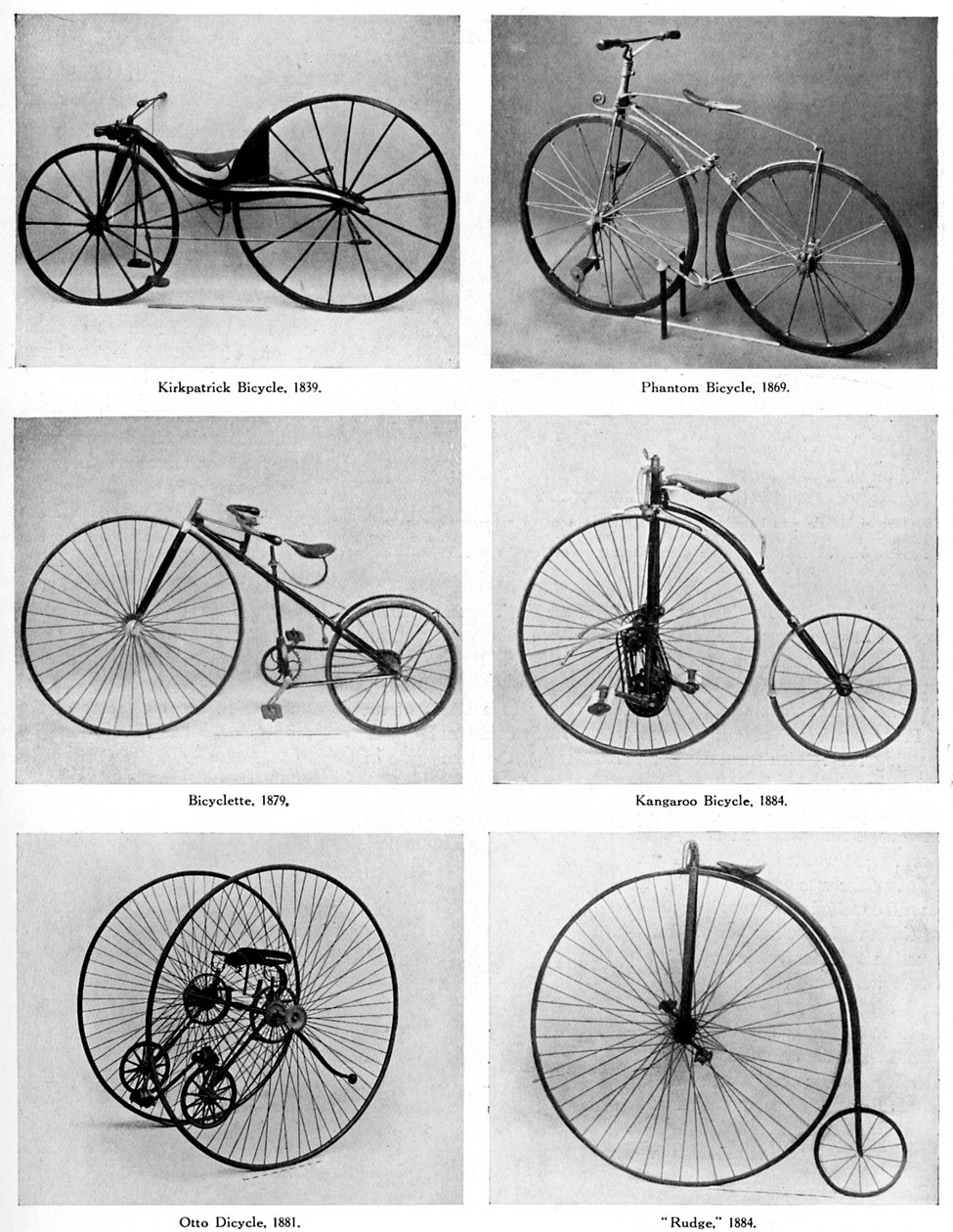 自転車の進化、19世紀、c1920 作： 不明