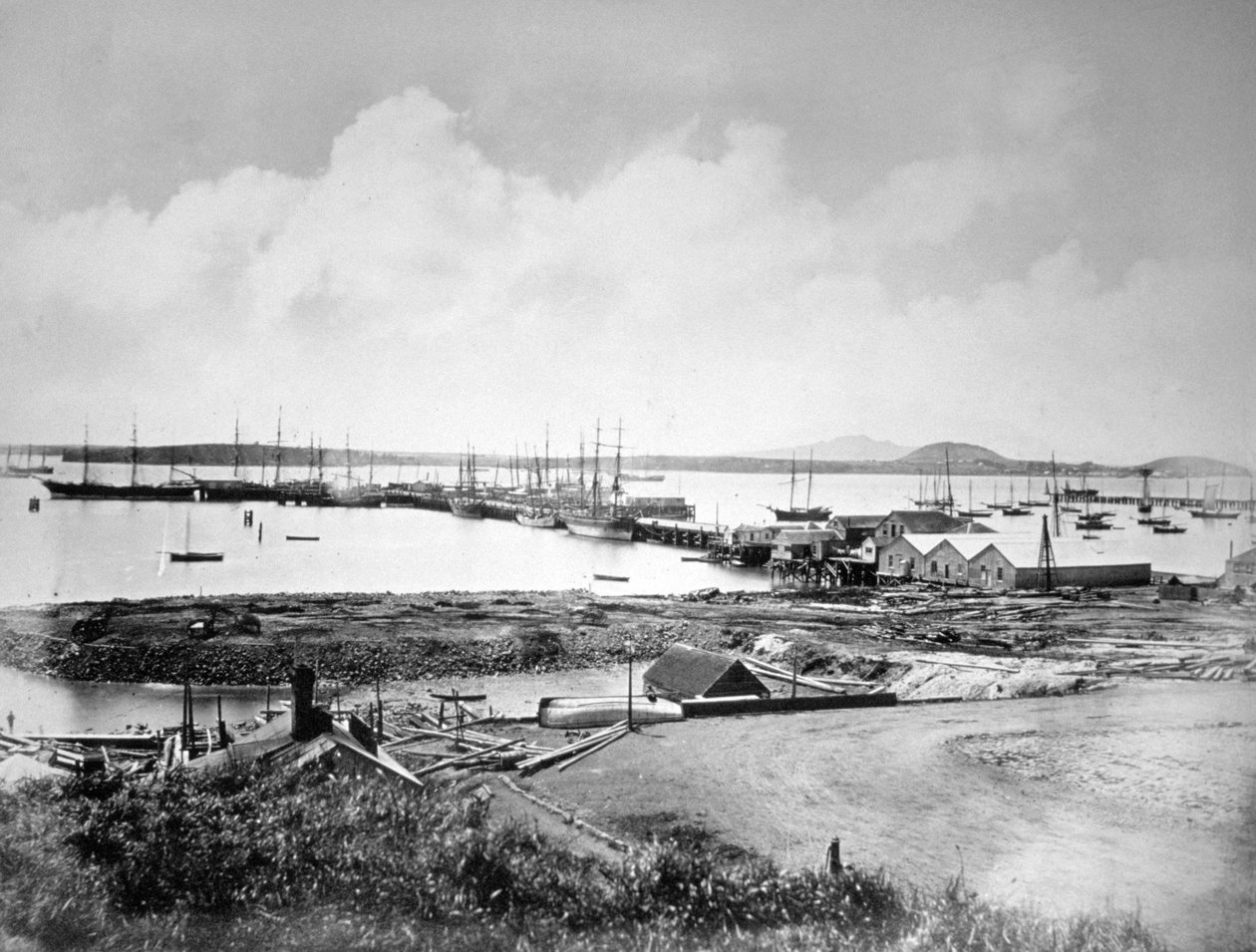 ポート、ニュージーランド、オークランド、c1870-1880 作： 不明