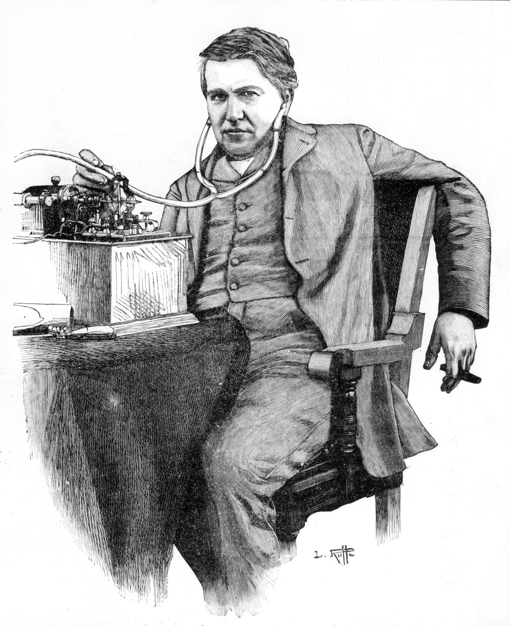 Thomas Alva Edison、アメリカの発明家、c1906 作： 不明