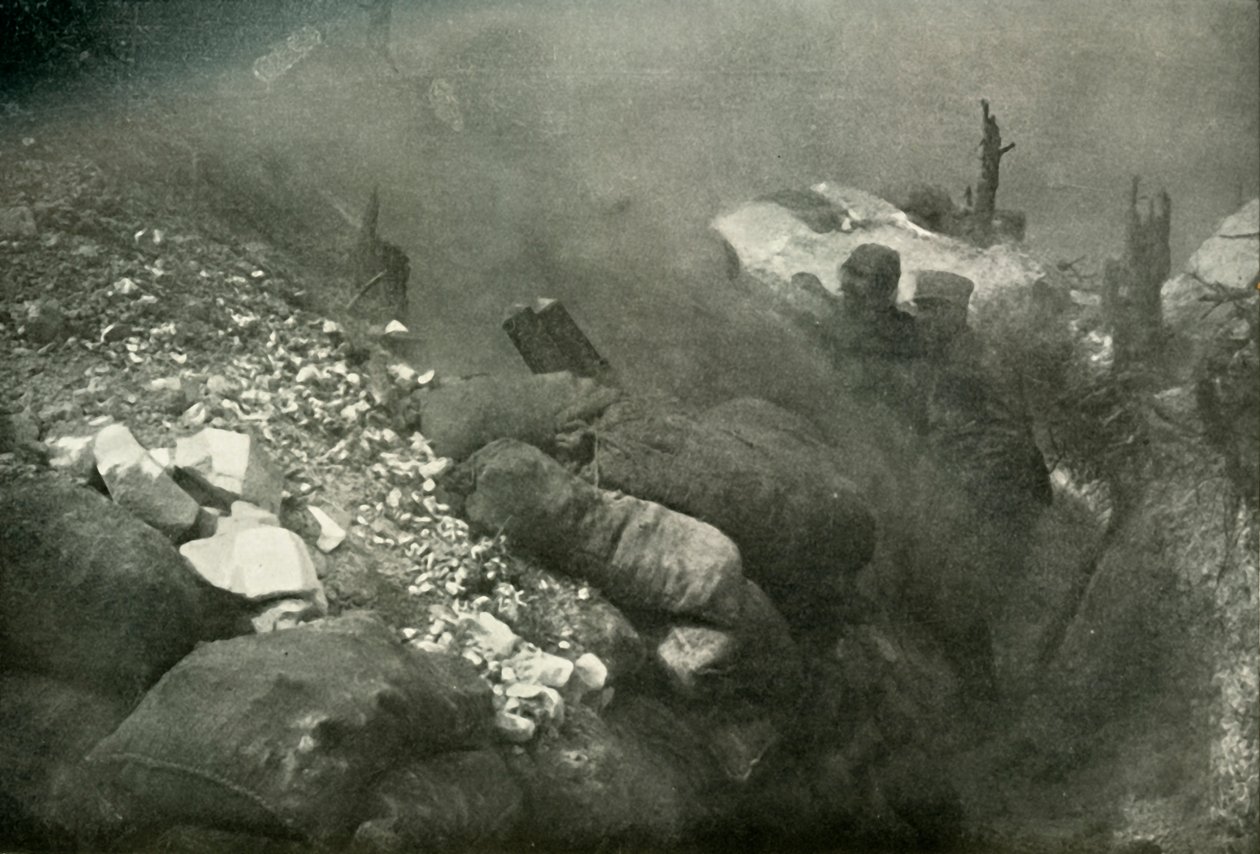 アルゴンヌの塹壕戦、1919年。 作： 不明