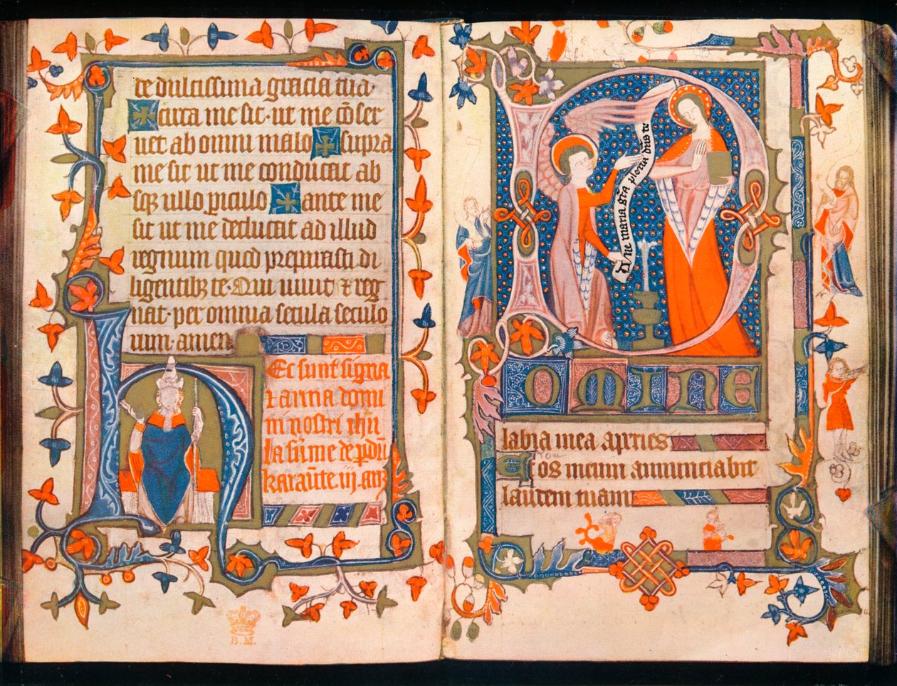 A Book of Hours、c1350の2ページ 作： 不明