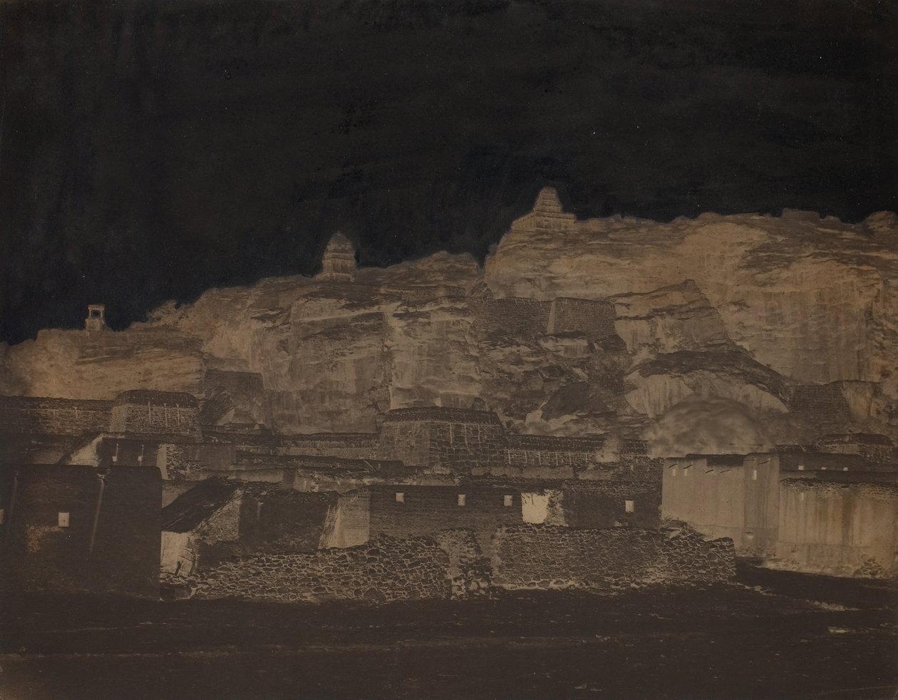 無題、[建物、おそらく遺跡]、1860年代。 作： 不明
