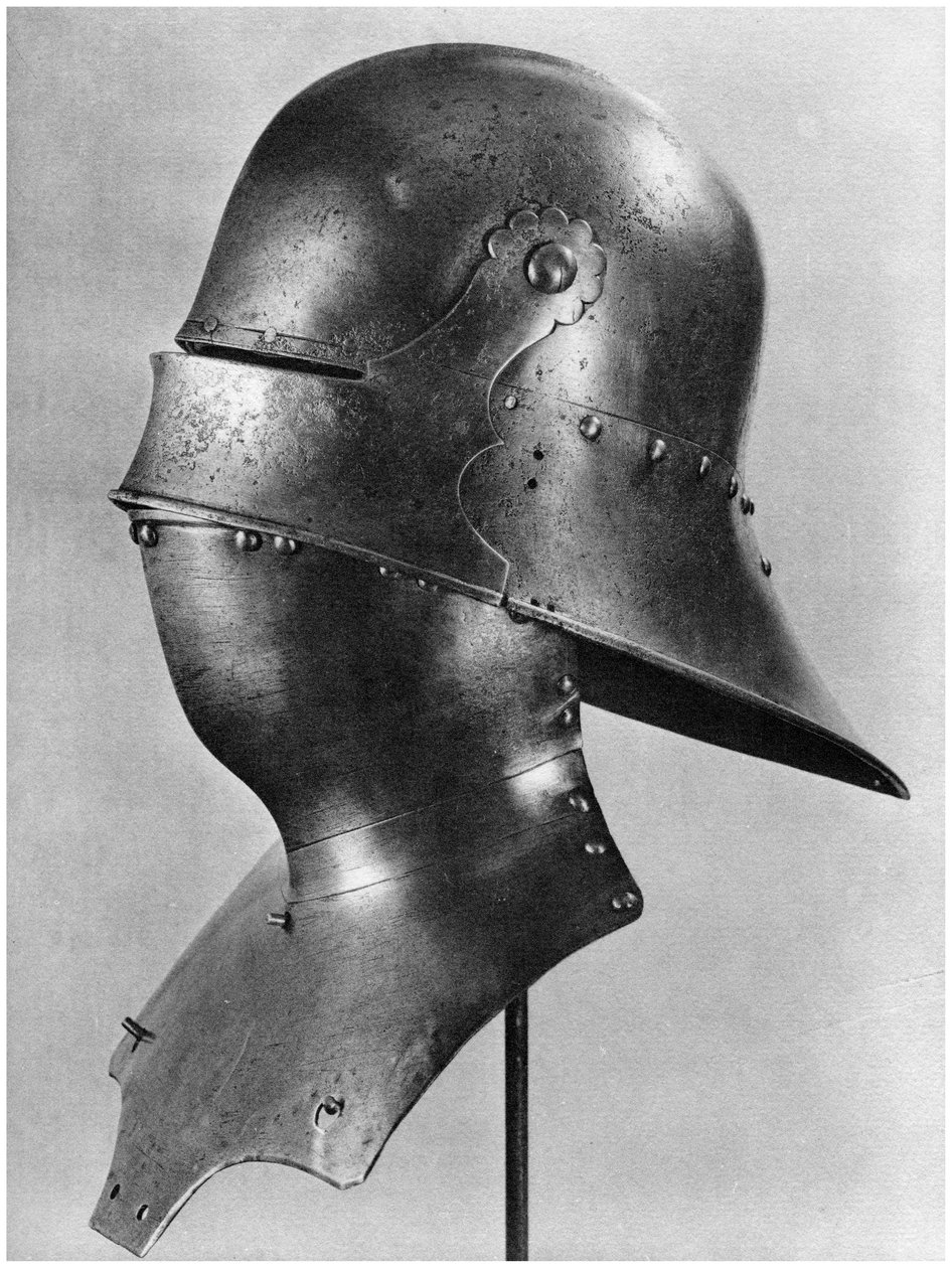 Visored sallet and bevor、c1480 1958 作： 不明