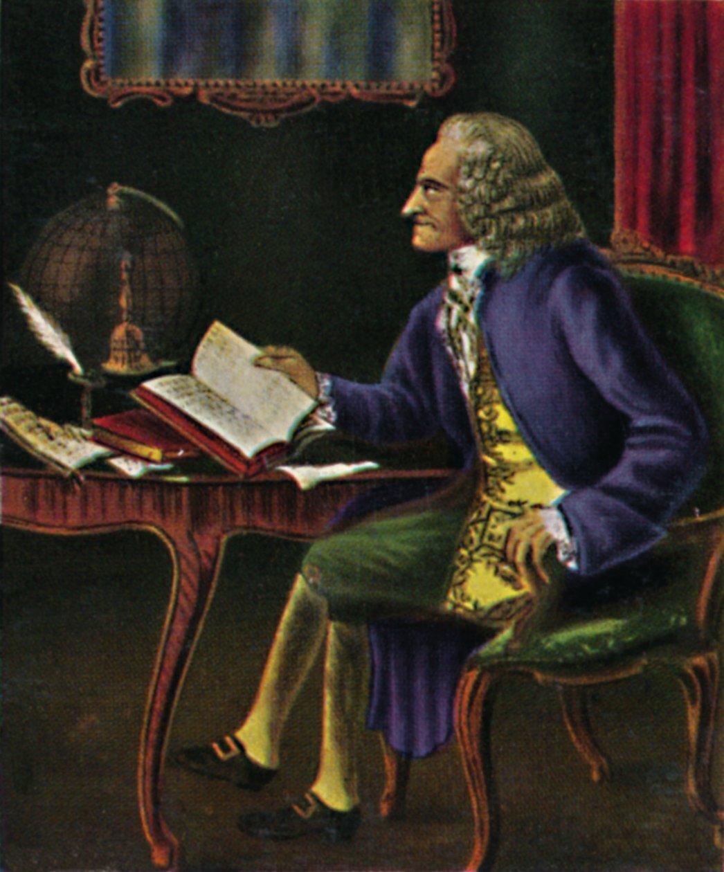 Voltaire 1694-1778。 -カーモンテルによる絵画、1934年。 作： 不明